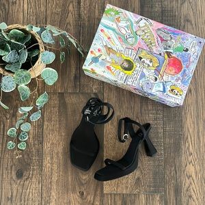 NWT Jeffrey Campbell America Heels in Black Satin